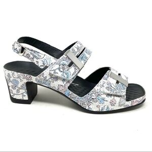 Vital Joy floral Leather Slingback Dress Sandals